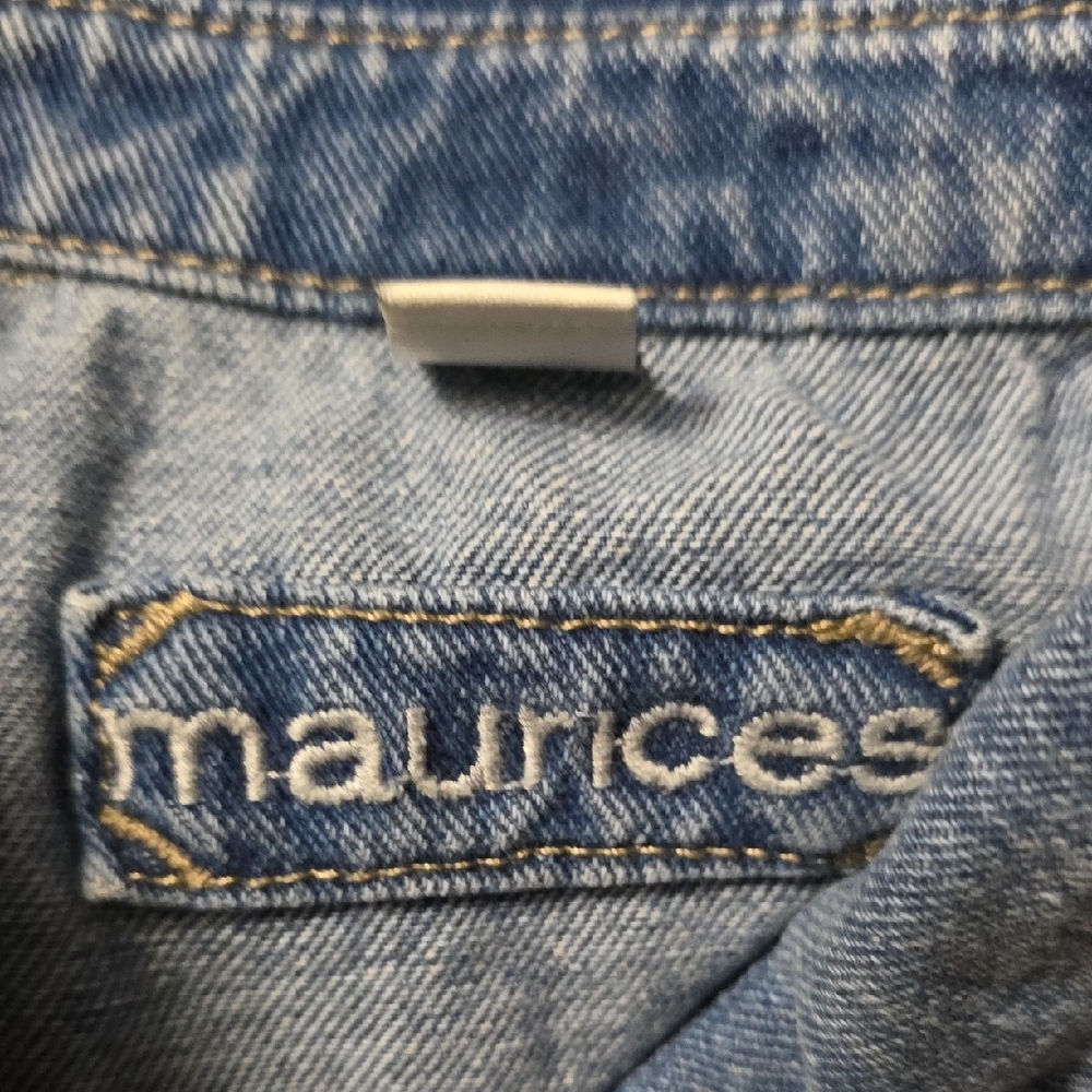 Maurices Light Blue Denim Shacket - Picture 2 of 7